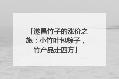 遂昌竹子的涨价之旅：小竹叶包粽子，竹产品走四方