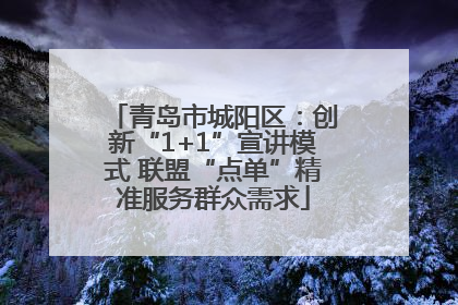 青岛市城阳区：创新“1+1”宣讲模式 联盟“点单”精准服务群众需求