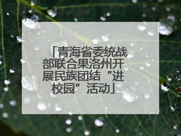 青海省委统战部联合果洛州开展民族团结“进校园”活动