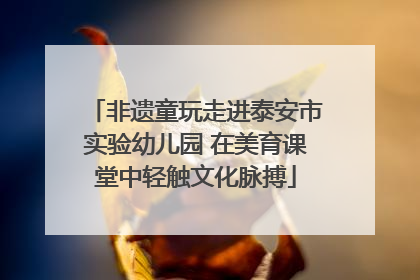 非遗童玩走进泰安市实验幼儿园 在美育课堂中轻触文化脉搏
