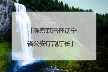 陈密森已任辽宁省公安厅副厅长