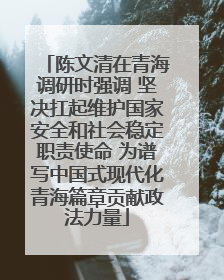 陈文清在青海调研时强调 坚决扛起维护国家安全和社会稳定职责使命 为谱写中国式现代化青海篇章贡献政法力量