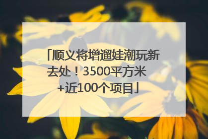 顺义将增遛娃潮玩新去处！3500平方米+近100个项目