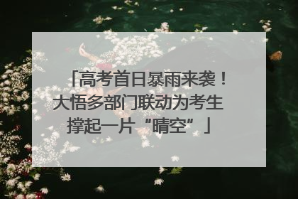 高考首日暴雨来袭！大悟多部门联动为考生撑起一片“晴空”