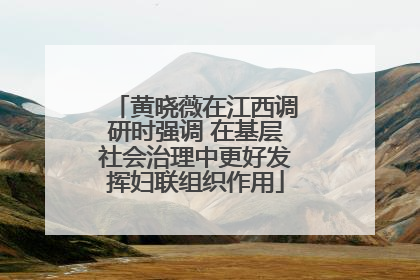 黄晓薇在江西调研时强调 在基层社会治理中更好发挥妇联组织作用