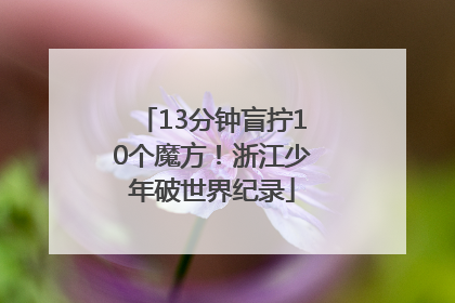 13分钟盲拧10个魔方！浙江少年破世界纪录