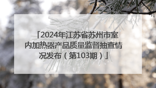 2024年江苏省苏州市室内加热器产品质量监督抽查情况发布（第103期）