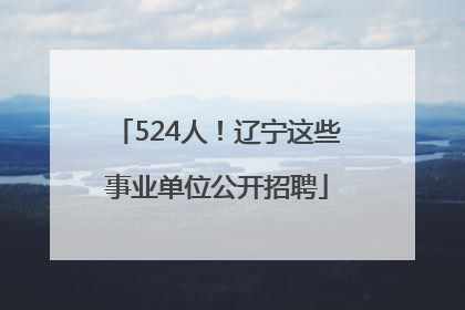 524人！辽宁这些事业单位公开招聘