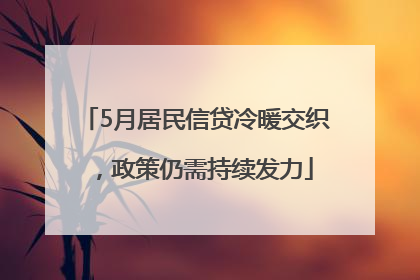 5月居民信贷冷暖交织，政策仍需持续发力