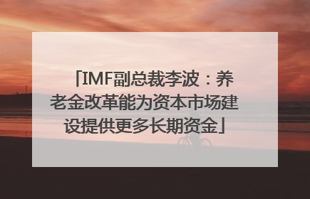 IMF副总裁李波：养老金改革能为资本市场建设提供更多长期资金