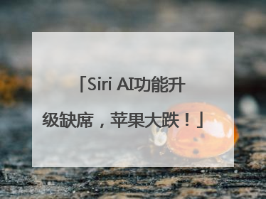Siri AI功能升级缺席，苹果大跌！