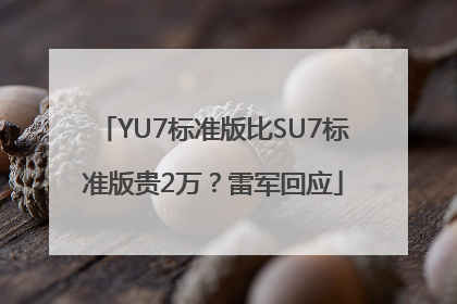 YU7标准版比SU7标准版贵2万？雷军回应
